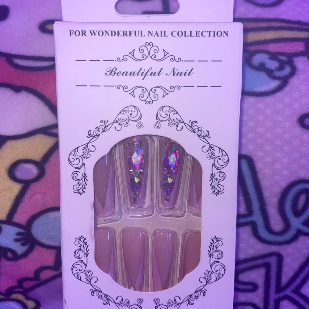 Purple French-tip Press-on Nails 24pcs